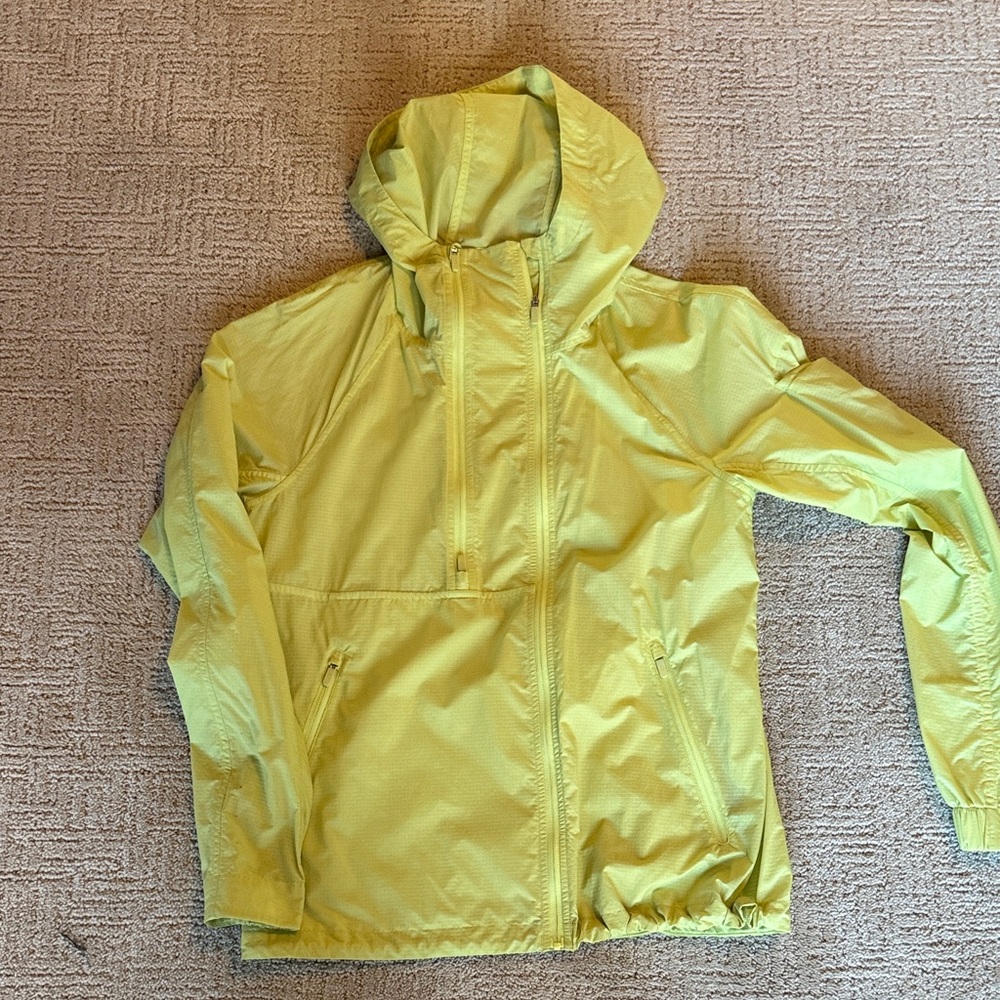 Lululemon brught Yellow Hooded Windbreaker Jacket